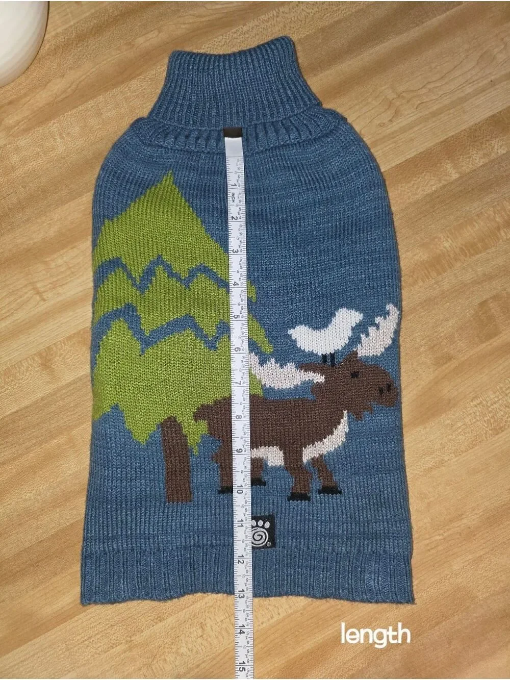 Blue Moose & Tree Knit Dog Sweater #DG13
